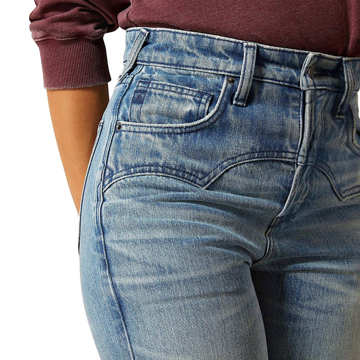 Ariat Womens Ultra High Rise Cheyenne Yoke Tomboy Straight Leg Jeans - Candy