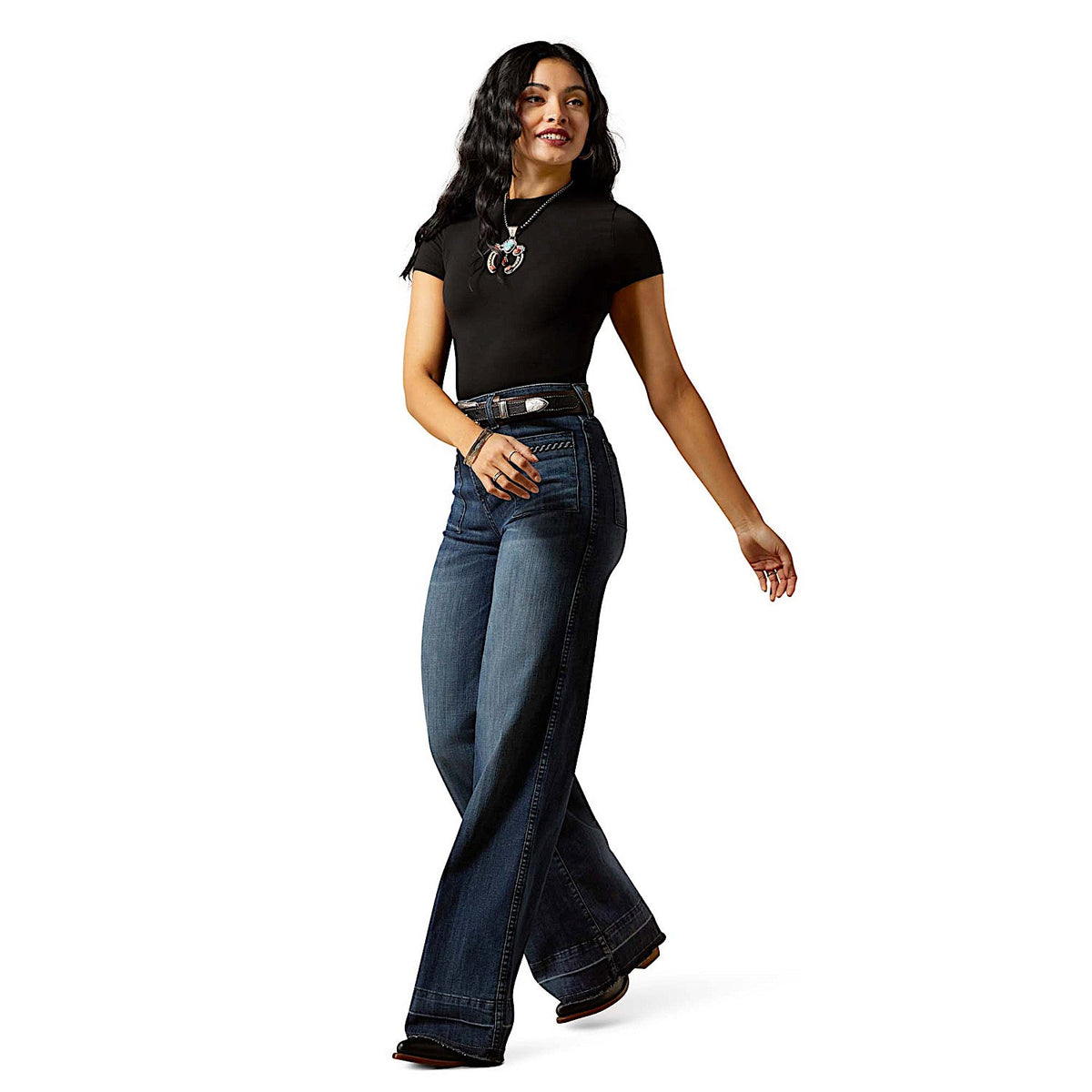 Ariat Womens Ultra High Rise Jill Wide Leg Jeans - Pasadena