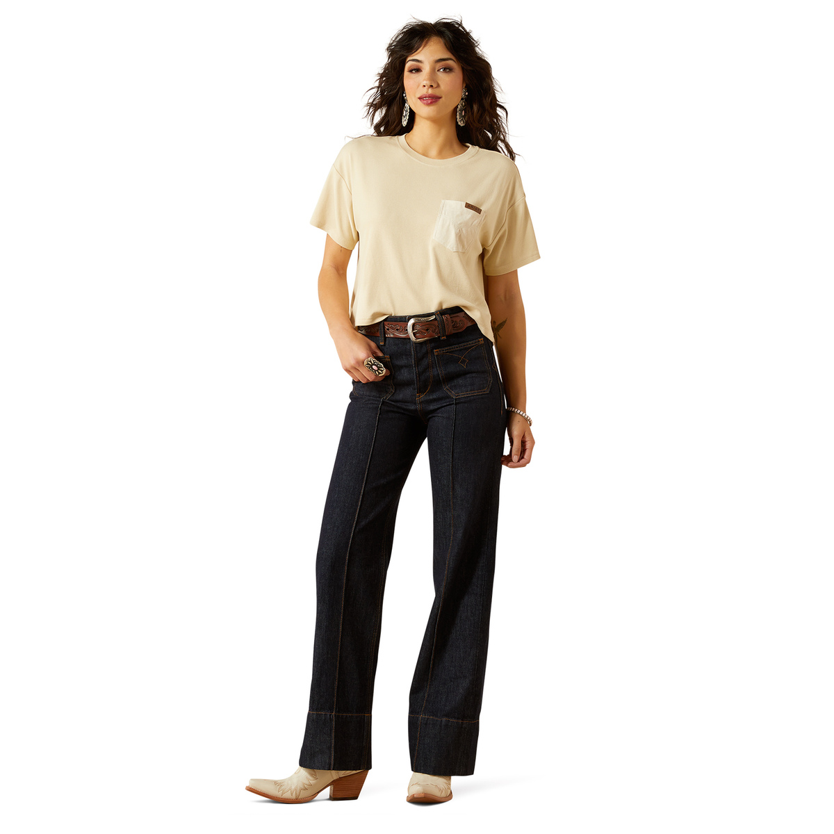 Ariat Womens Ultra High Rise Tomboy Wide Leg Jean - Western