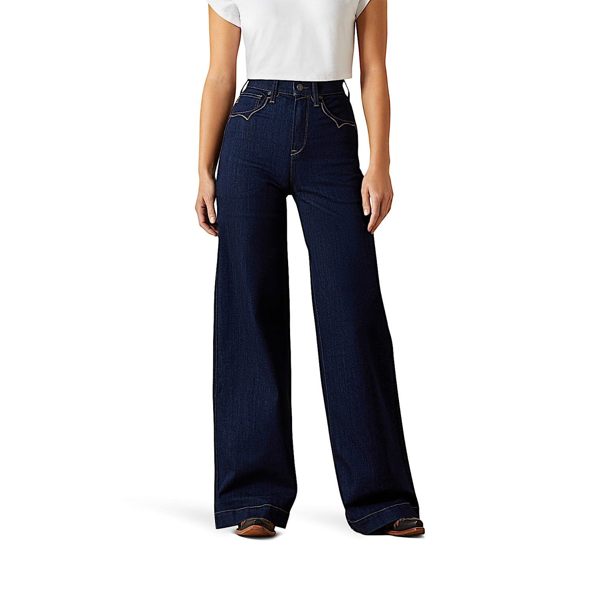 Ariat Womens Ultra High Rise Veronica Wide Leg Jeans - Rinse