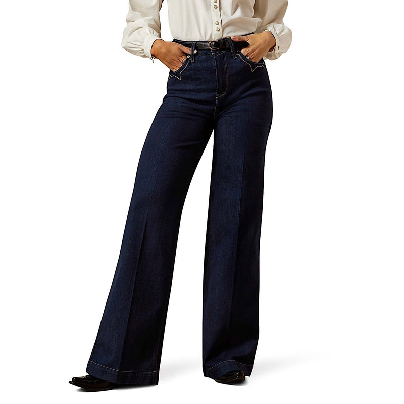 Ariat Womens Ultra High Rise Veronica Wide Leg Jeans - Rinse