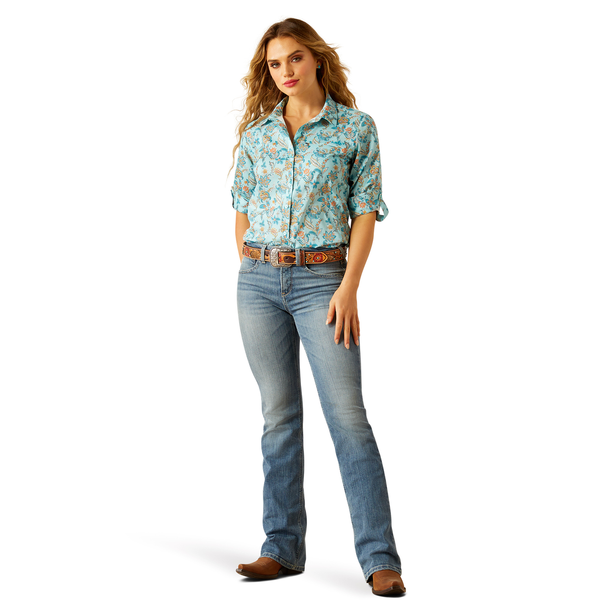 Ariat Womens Venttek Shirt - Blue Paisley Floral