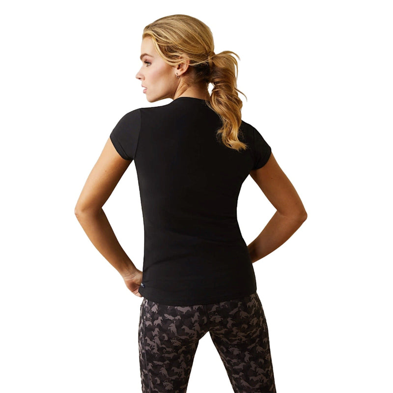 Ariat Womens Vertical Logo SS T-Shirt Black - Ariat Womens Tops
