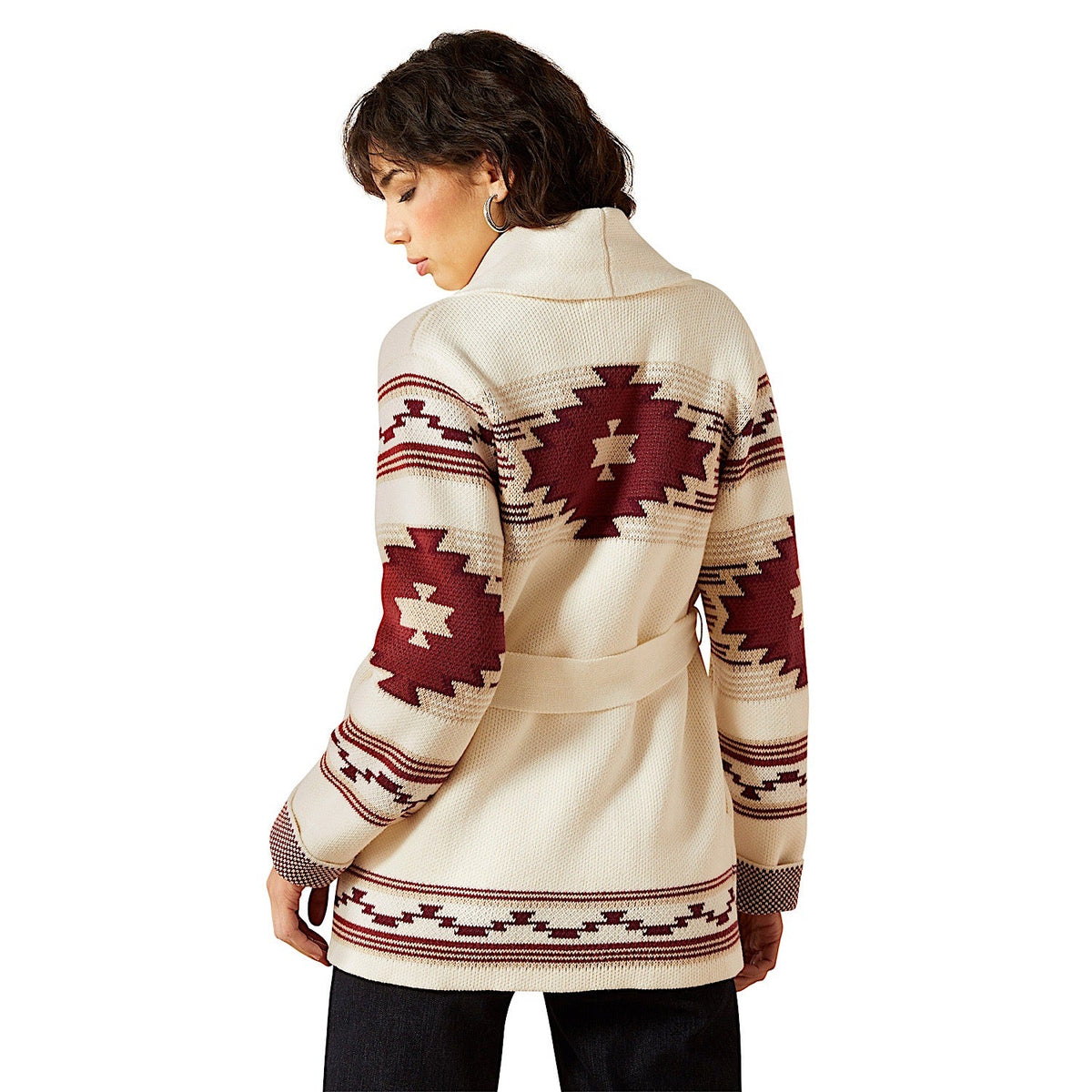 Ariat Womens Westward Wrap Sweater - Cream Southwest