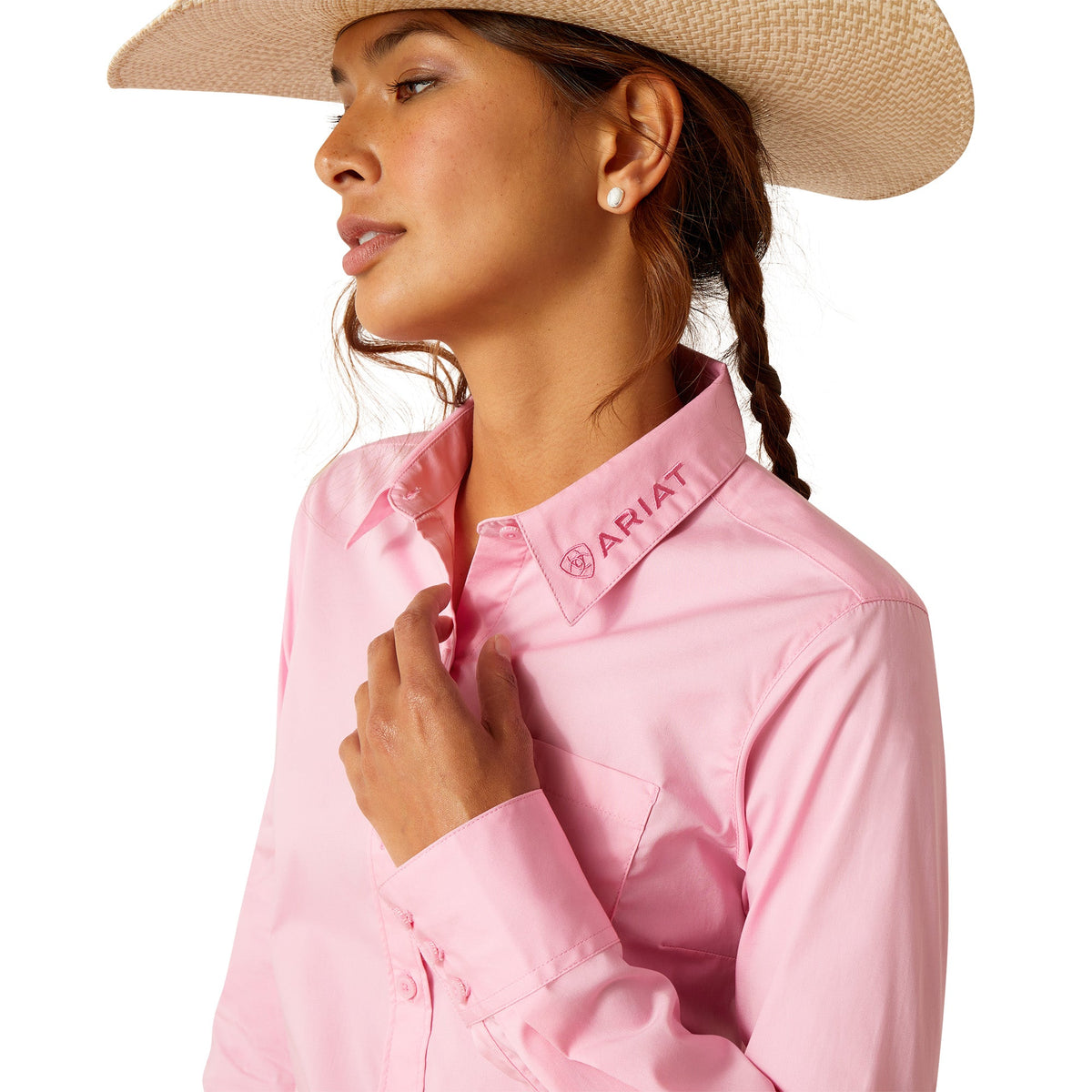 Ariat Women’s Wrinkle Resistant Team Kirby Stretch Shirt - Prism Pink