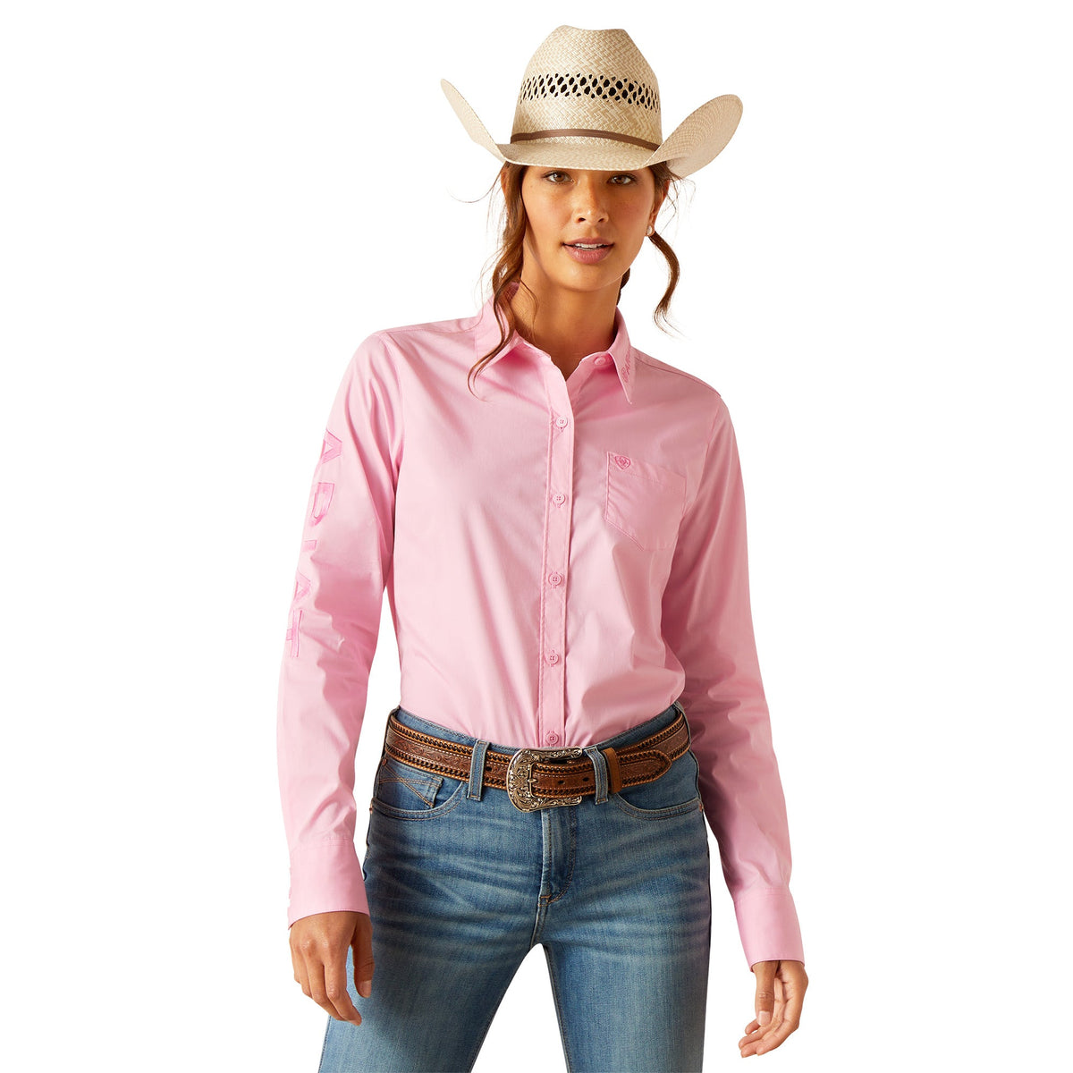 Ariat Women’s Wrinkle Resistant Team Kirby Stretch Shirt - Prism Pink