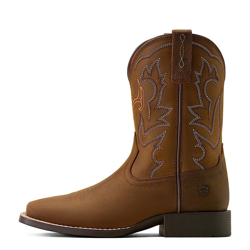 Ariat Youth Deer Ridge Wide Square Toe - Distressed Brown