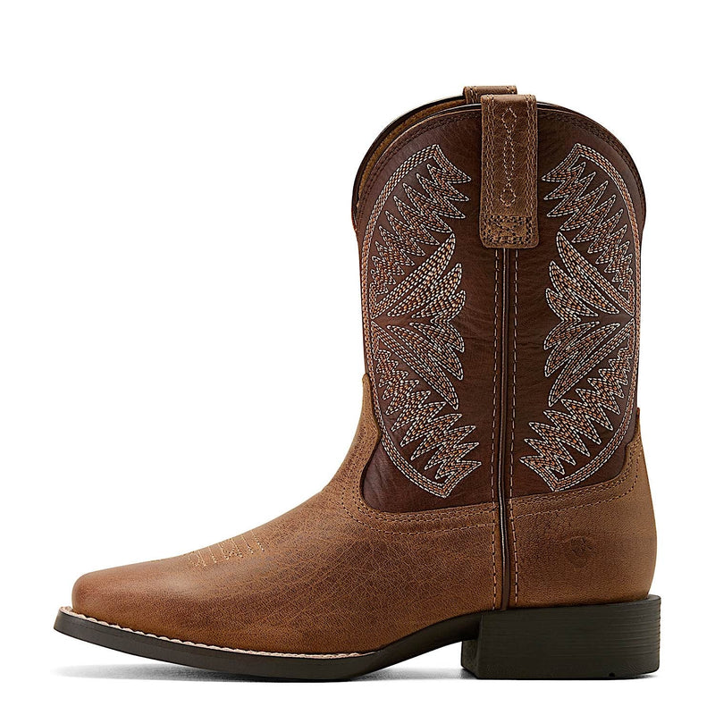 Ariat Youth Ruidoso Western Boot - Pearl/Chocolate Brown