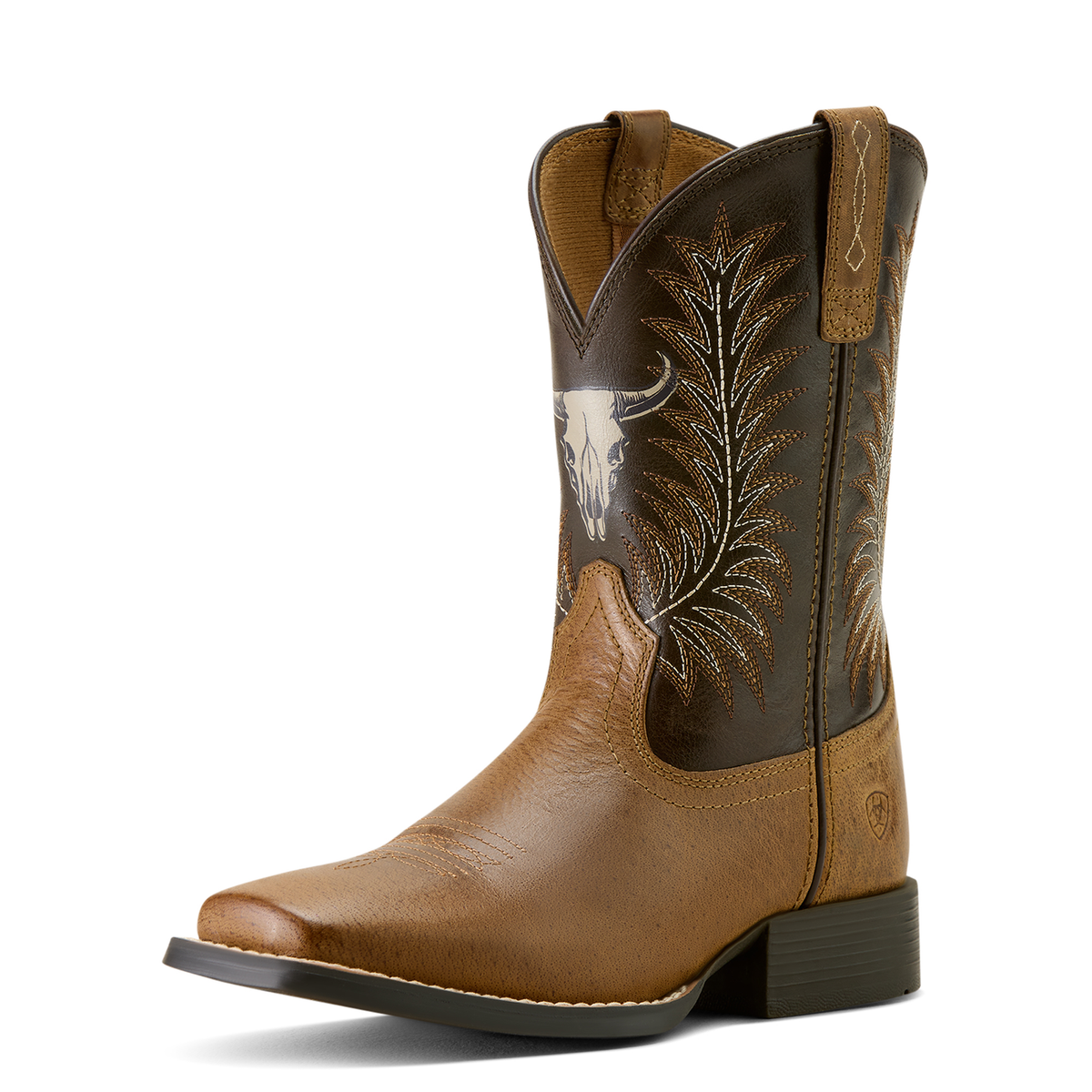 Ariat Youth Stampede Western Boot - Desert Brown/Thunder Brown