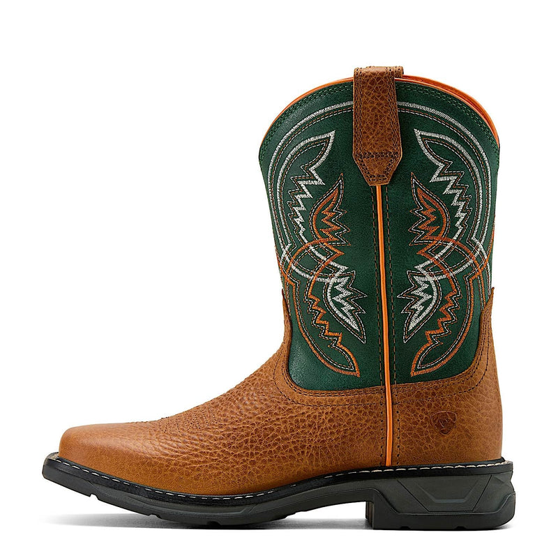 Ariat Youth Workhog XT Coil Western Boot - Honey Tan/Lucky Clover