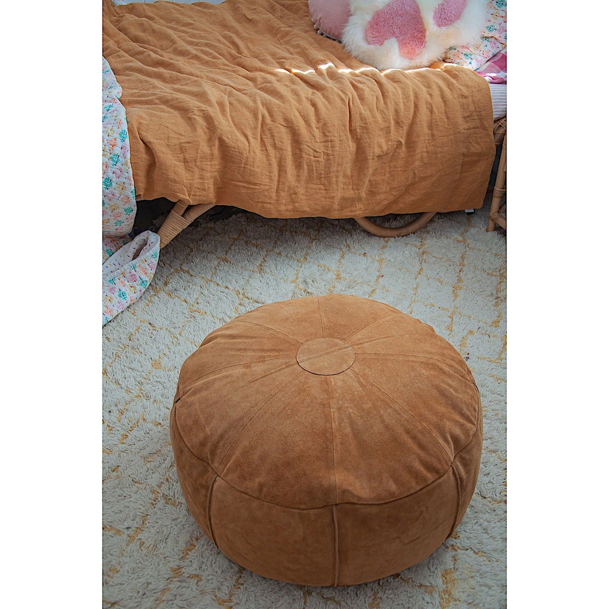 Auskin Willow Ottoman - Camel