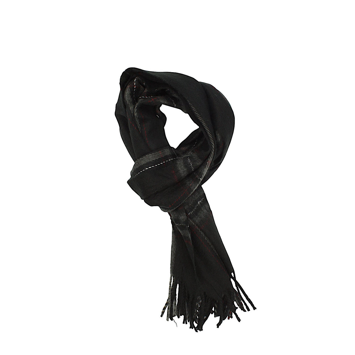 Avenel Acrylic Check Scarf - Black