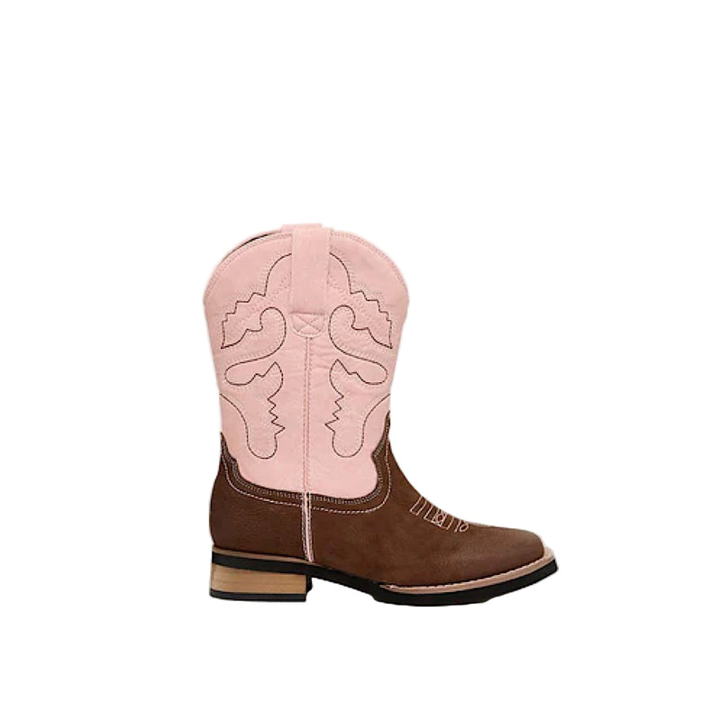 Baxter Youth Western Boots - Light Pink / Brown