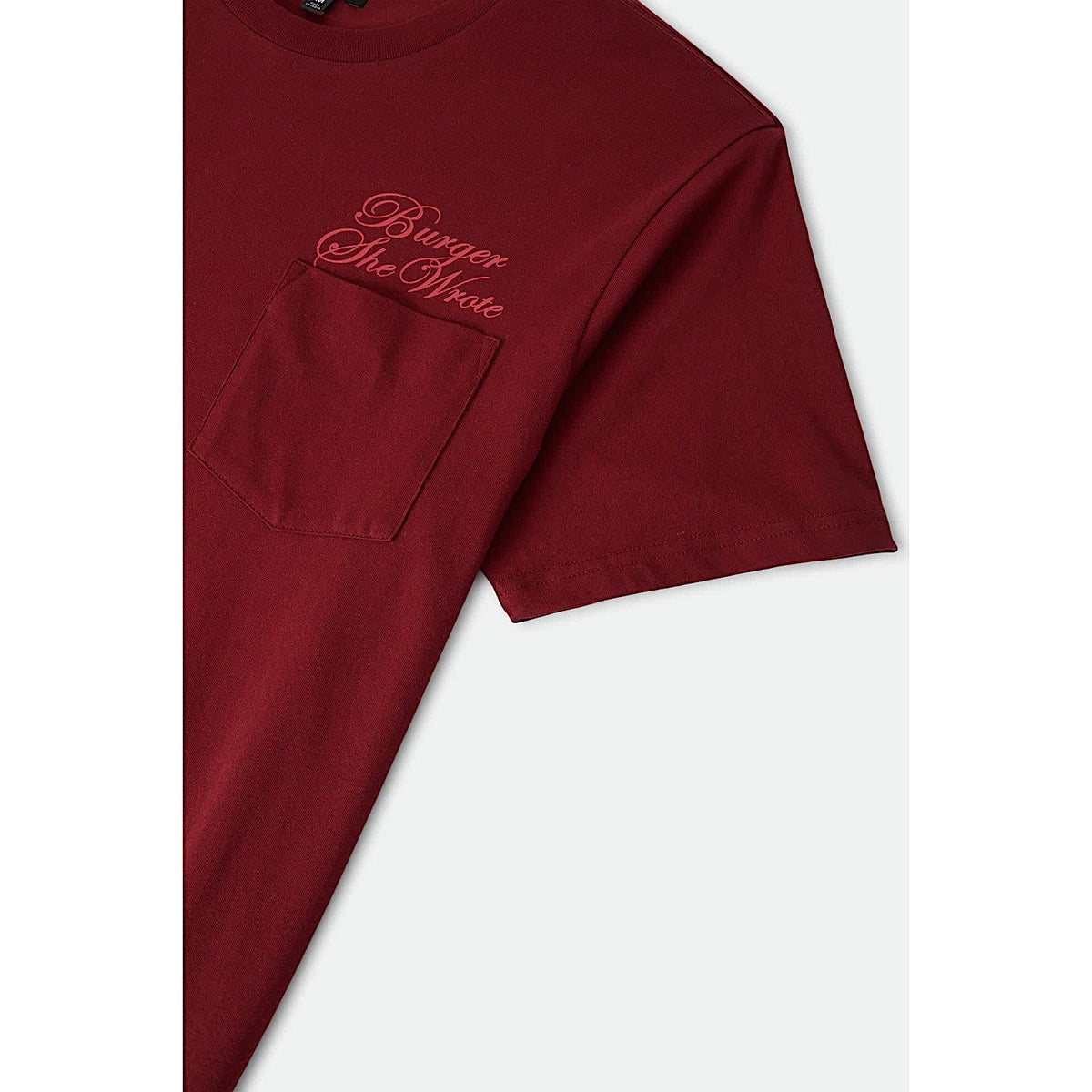 Brixton Men's Burger She Wrote Pocket Tee - Burgundy