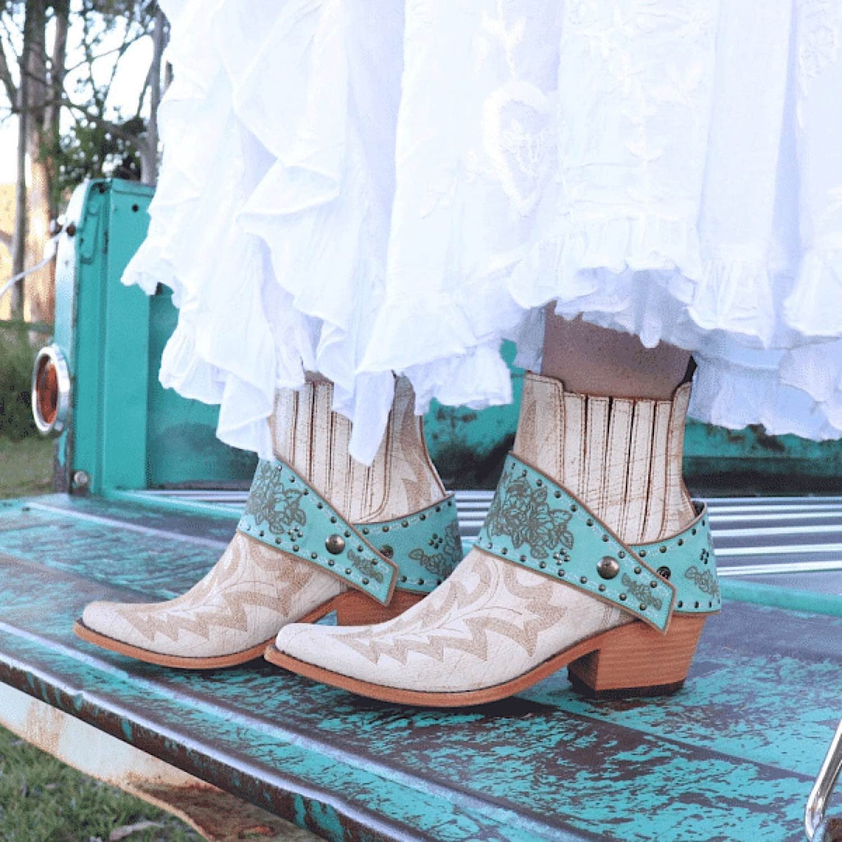 Boot Lassos Hummingbird - Antique Aqua