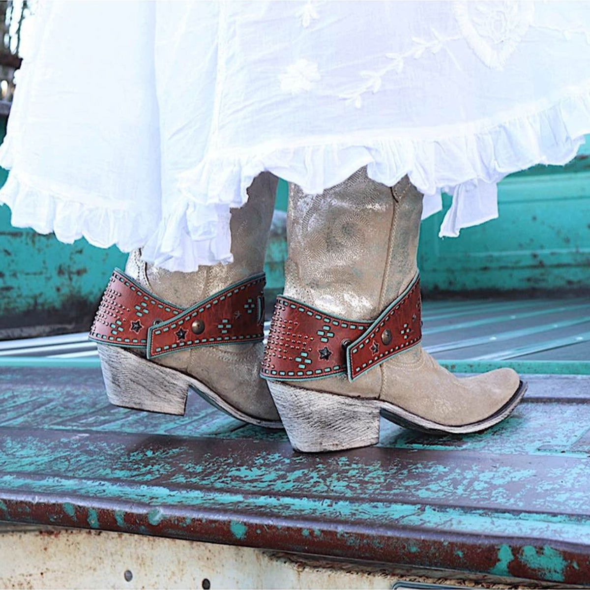 Boot Lassos T-Bird Cut Out - Damiana Orange / Turquoise
