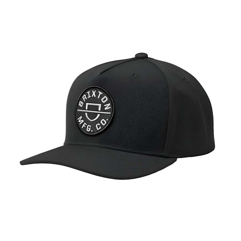 Brixton Crest Net Plus Mid Profile Snapback Cap - Black