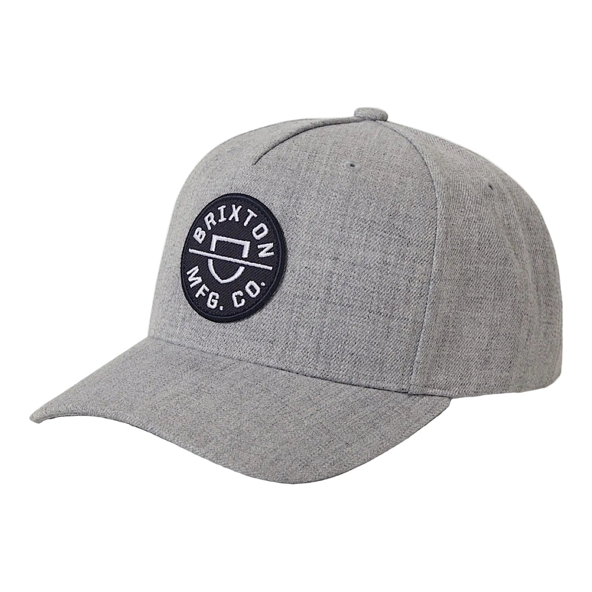 Brixton Crest Net Plus Mid Profile Snapback Cap - Light Heather Grey/Light Heather Grey