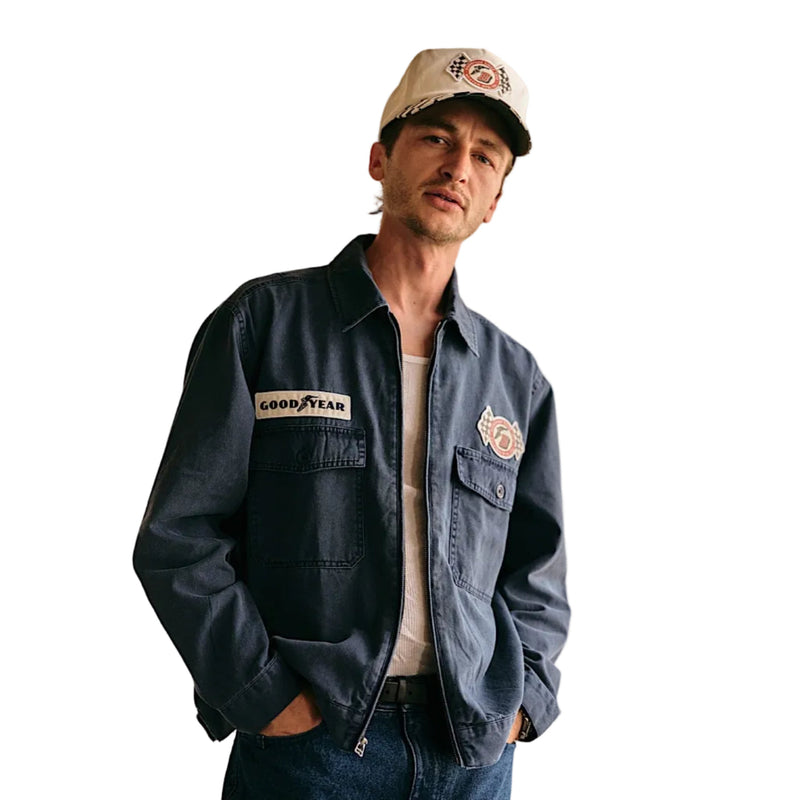 Brixton Unisex Goodyear Trademark Jacket - Washed Navy