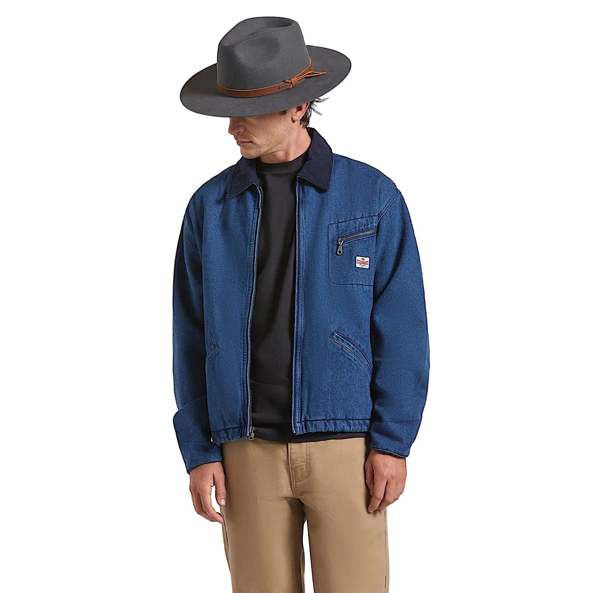 Brixton Hawkins WTHR Guard Cowboy Hat - Asphalt/Brown
