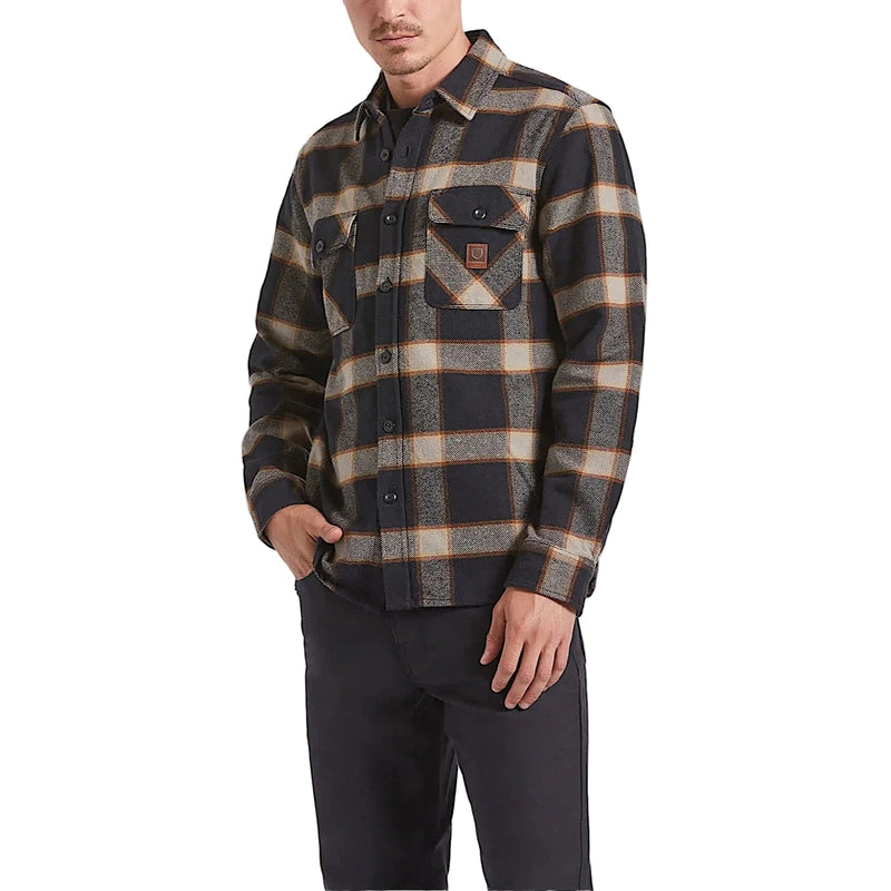 Brixton Men’s Bowery Heavy Weight Flannel - Black/Cream