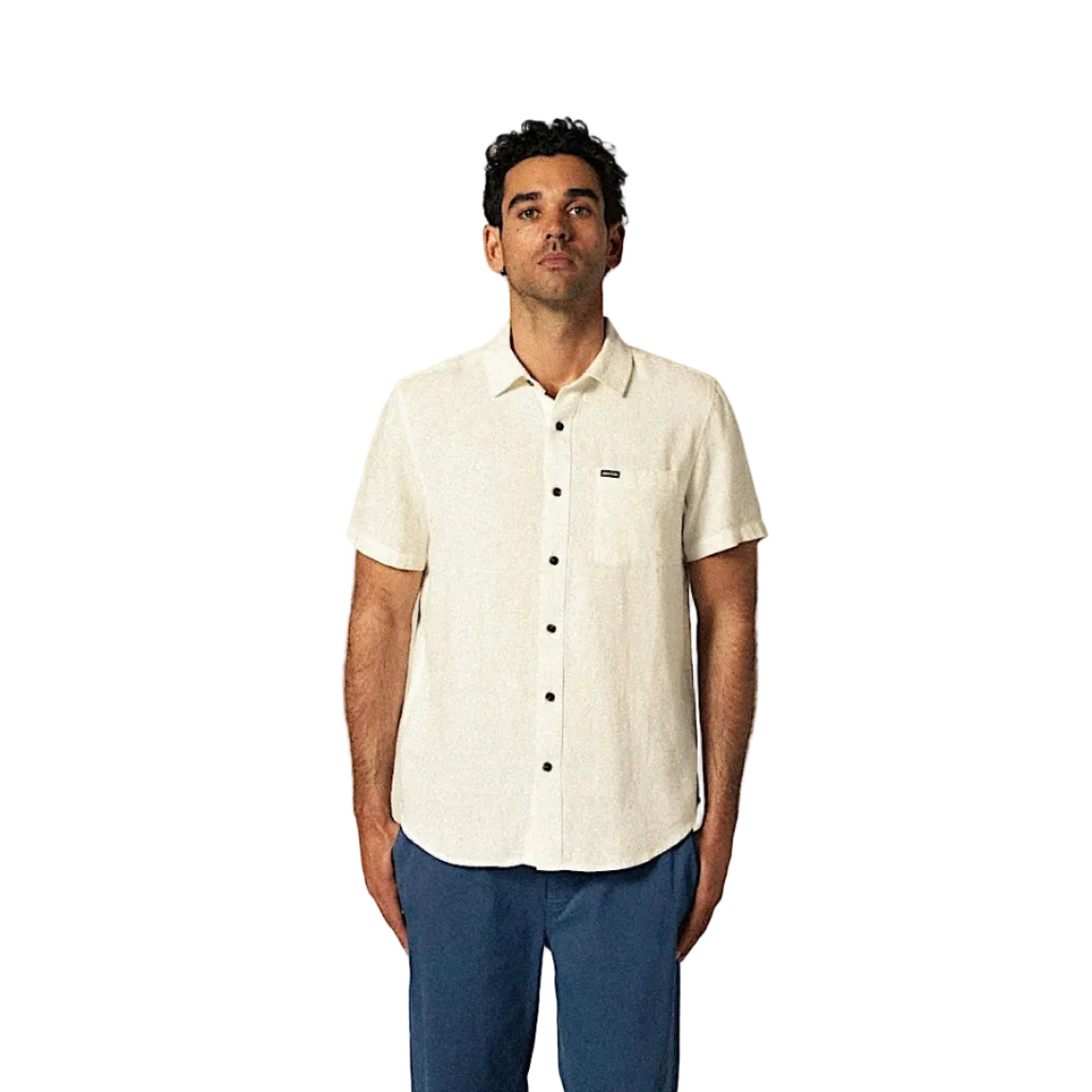Brixton Men’s Charter Short Sleeve Shirt - Egret White