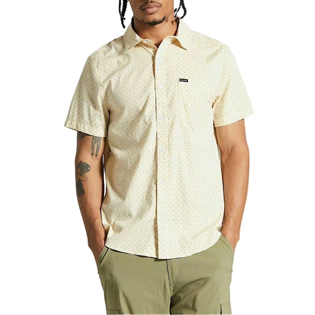Brixton Men’s Charter Short Sleeve Shirt - Whitecap