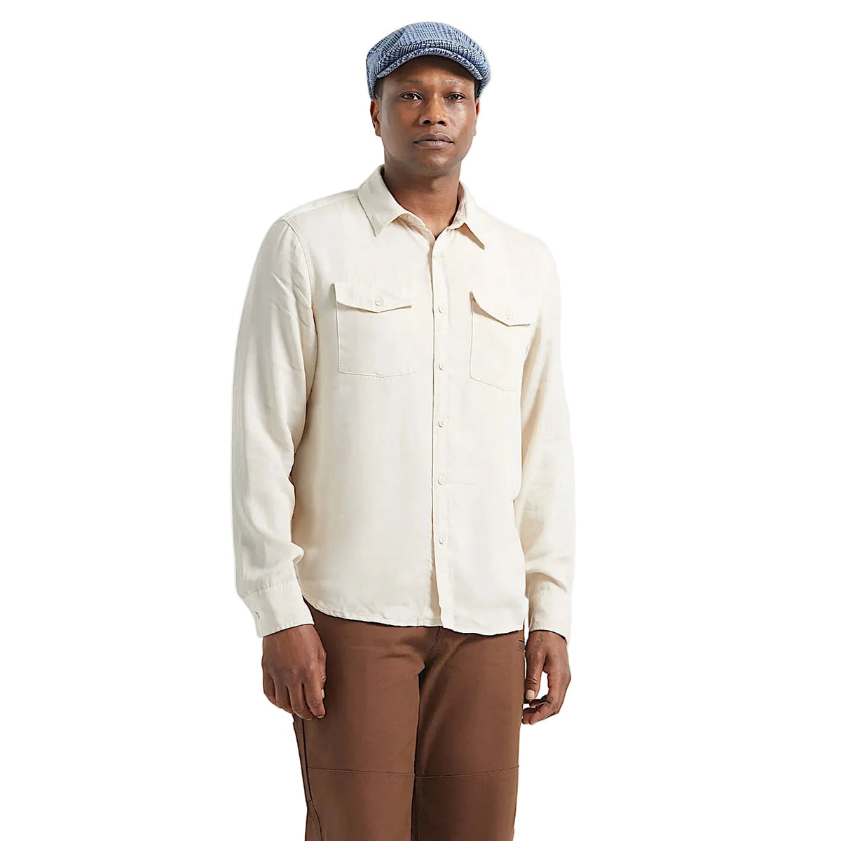Brixton Men’s Cool Comfort Wayne Woven Shirt - Whitecap