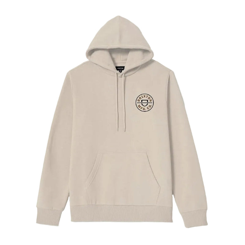 Brixton Men’s Crest Hood - Cream/Jet Black/Washed Copper
