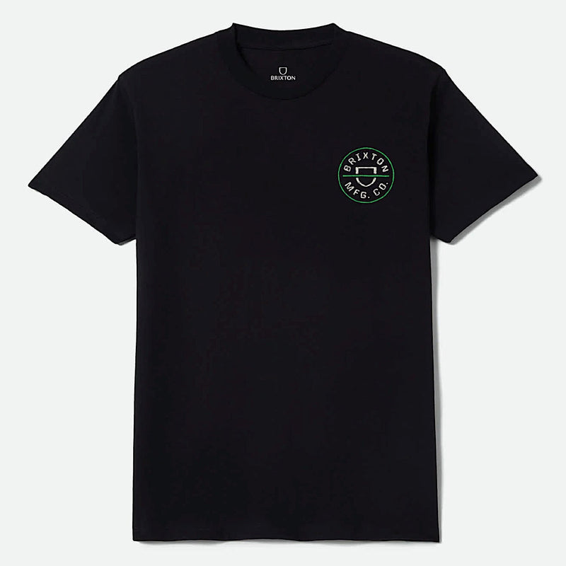 Brixton Men’s Crest II T-Shirt - Black/Stone/Green