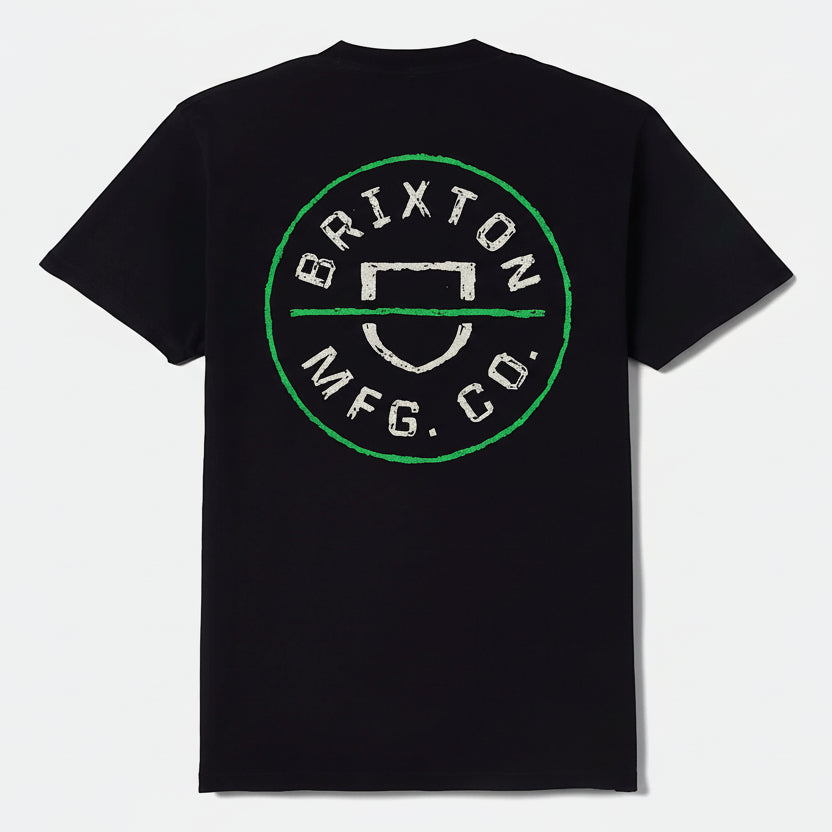 Brixton Men’s Crest II T-Shirt - Black/Stone/Green