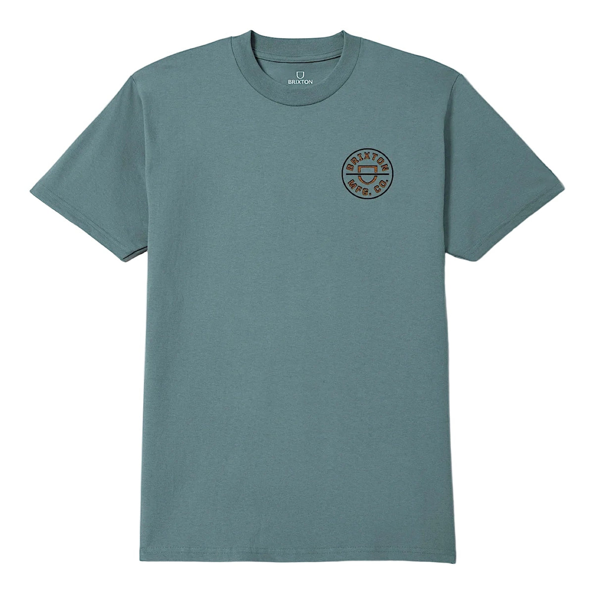 Brixton Men’s Crest II T-Shirt - Ocean Breeze/Black/Rust