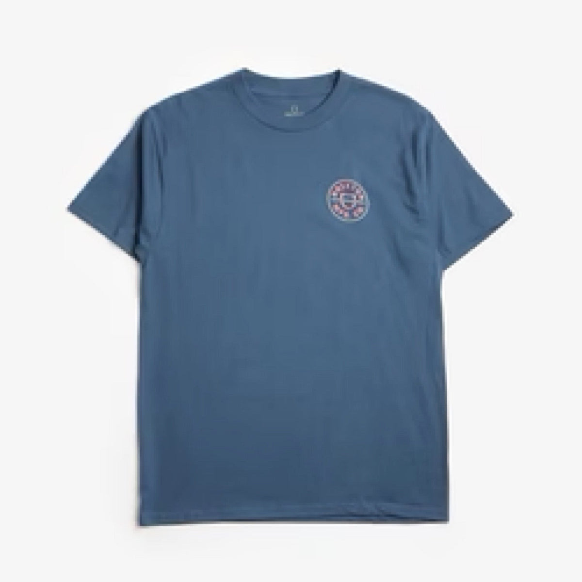 Brixton Men’s Crest T-Shirt - Harbour Blue/Lava Red