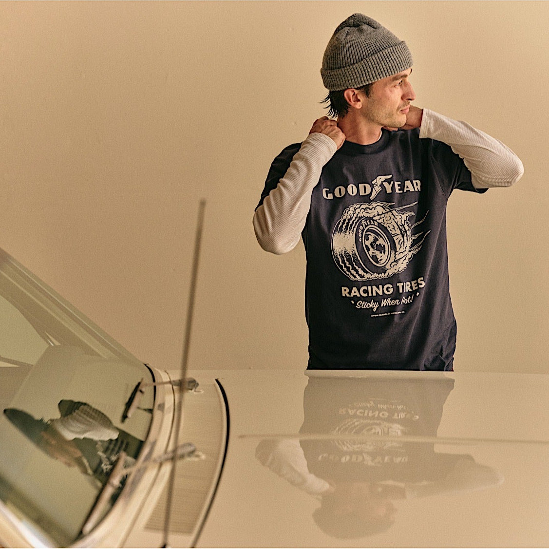 Brixton Men’s Goodyear Cheater Slick Tee - Navy