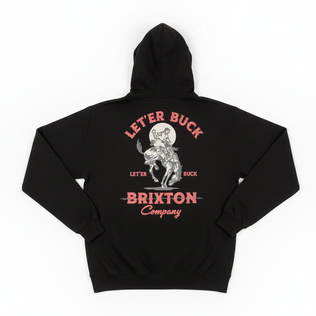 Brixton Men’s Let’er Buck Hoodie - Sandstone/Black/Blue