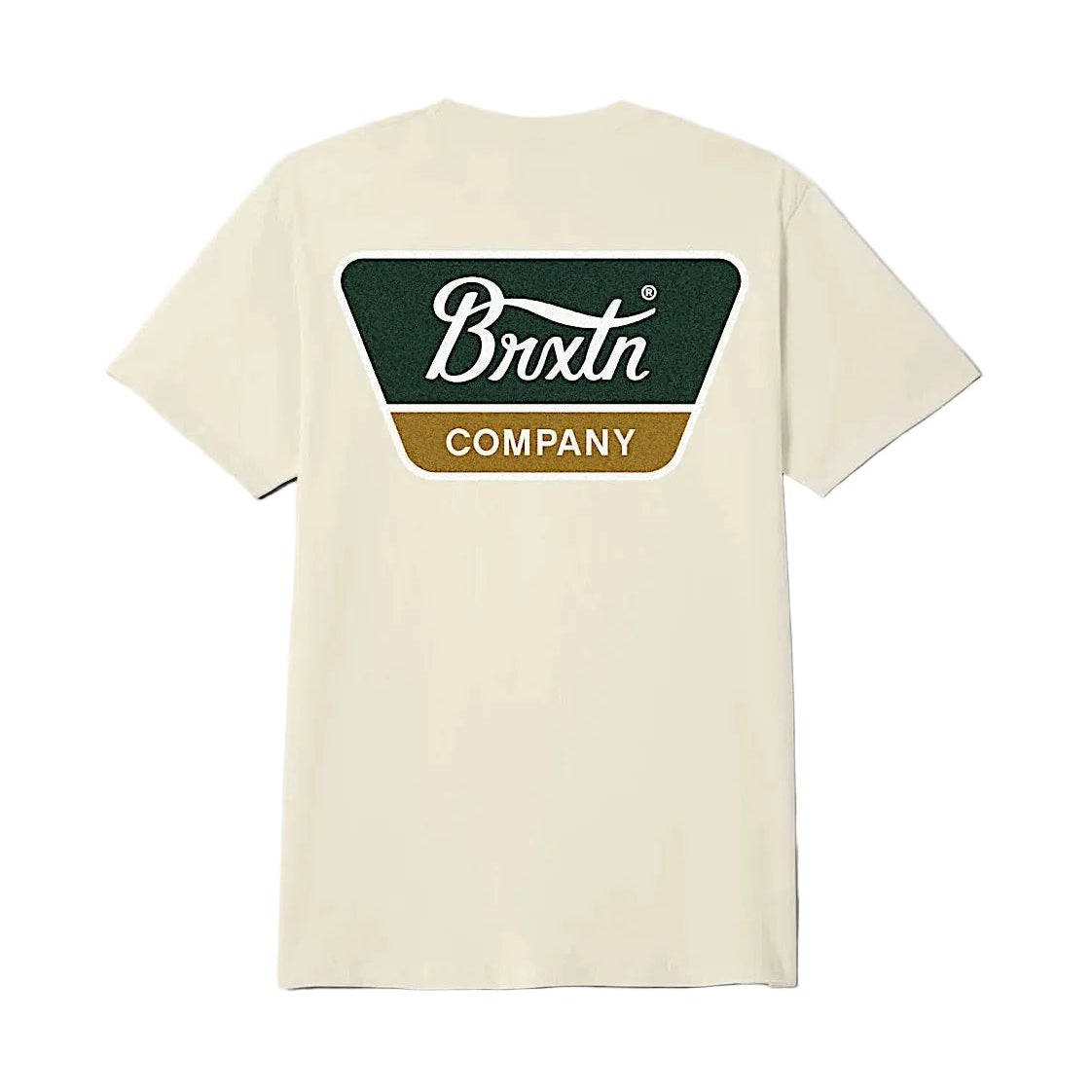 Brixton Men’s Linwood T-Shirt - Cream/Dark Green/Metal Bronze
