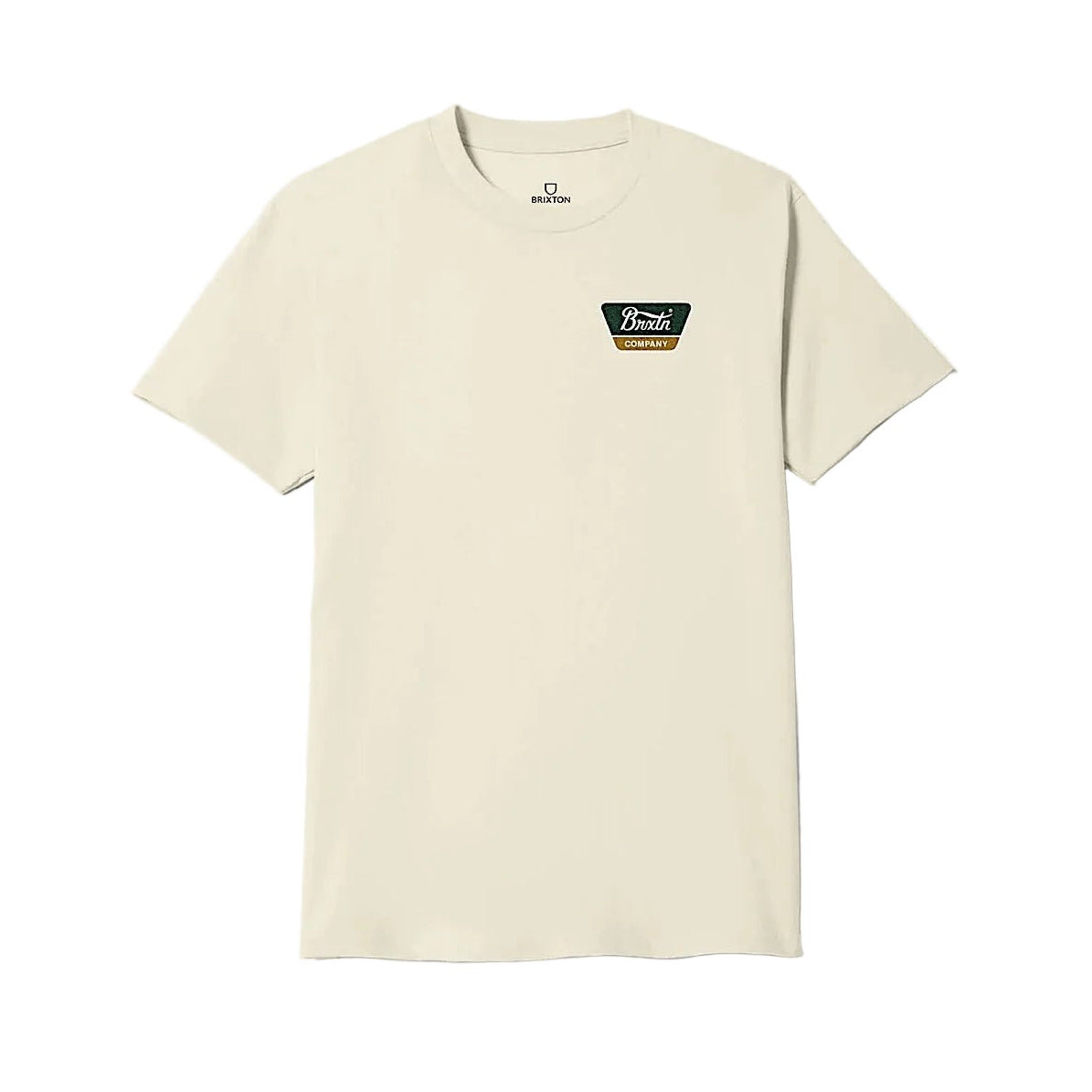 Brixton Men’s Linwood T-Shirt - Cream/Dark Green/Metal Bronze