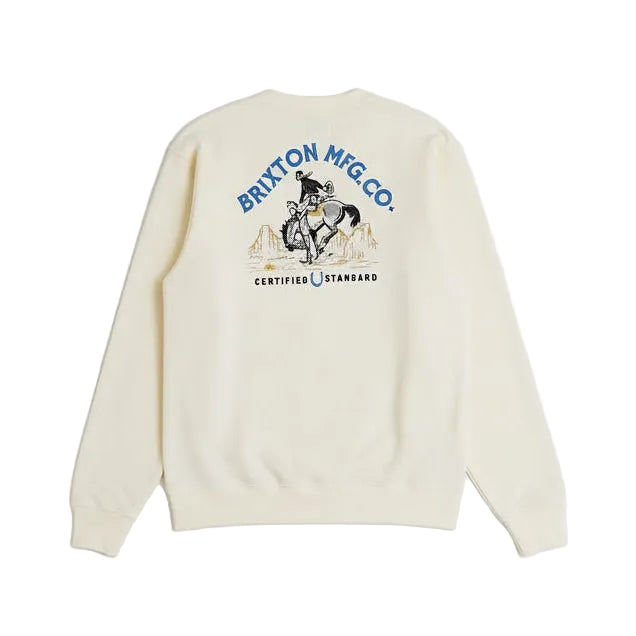 Brixton Men’s Rustler Crew - Bone / Black / Blue
