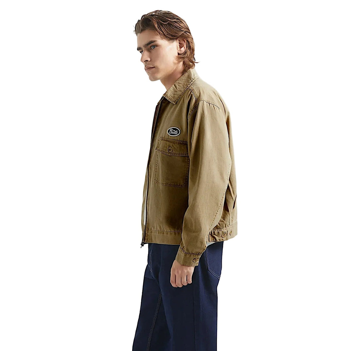 Brixton Men’s Trademark Lightweight Garage Jacket - Washed Khaki