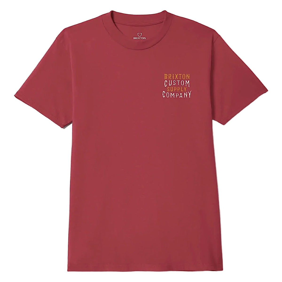 Brixton Men’s Wheaton Tee - Robust Red Worn Wash