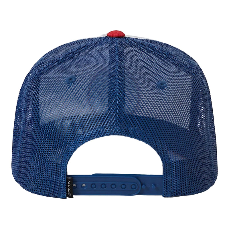 Brixton Oath Trucker Hat - White/Midnight Blue/Adrenaline