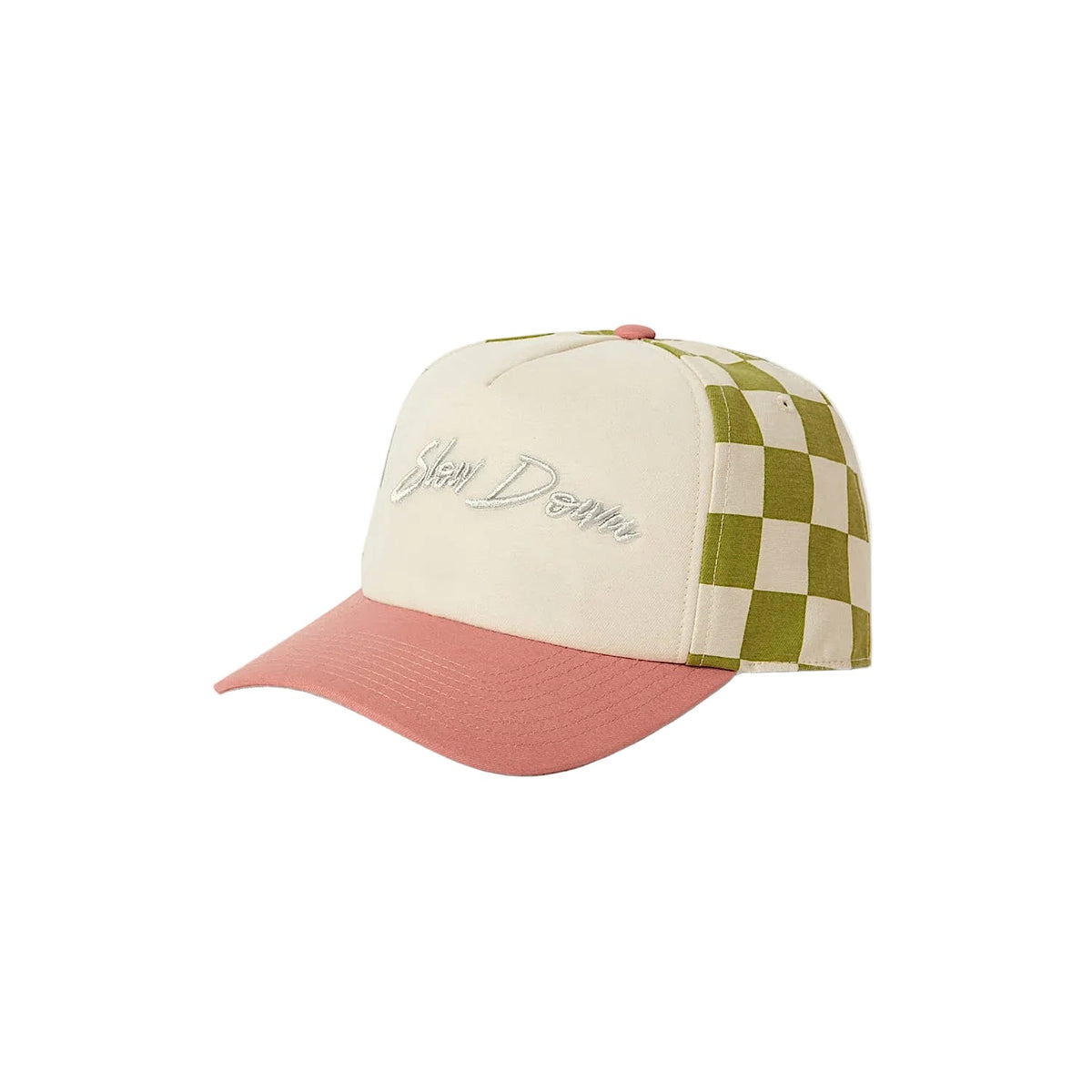 Brixton Slowdown Snapback Cap - Sublime Green Gingham/Whitecap/Italian Clay