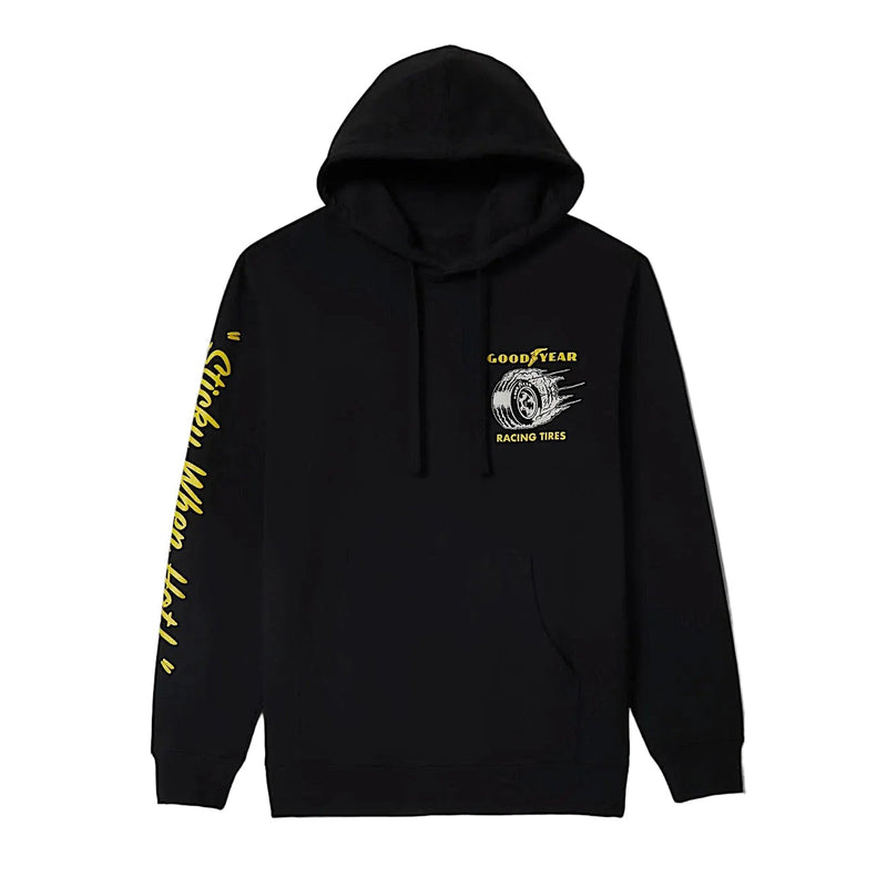 Brixton Unisex Goodyear Cheater Slick Hoodie - Black