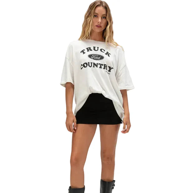 Brixton Women’s Ford Truck Country Oversized Tee - Wimbleton White