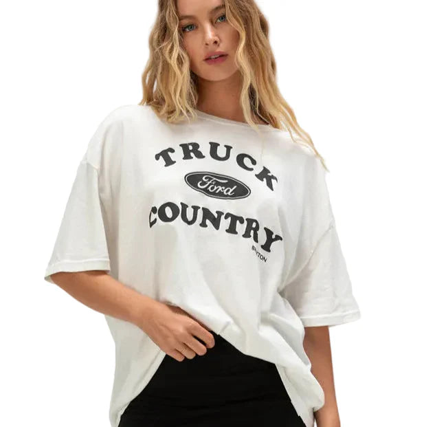 Brixton Women’s Ford Truck Country Oversized Tee - Wimbleton White