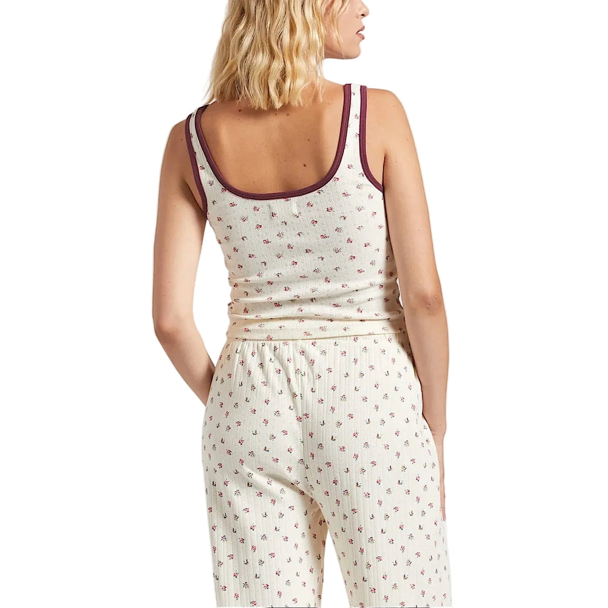 Brixton Women’s Off Duty A-Tank - Floral Pointelle