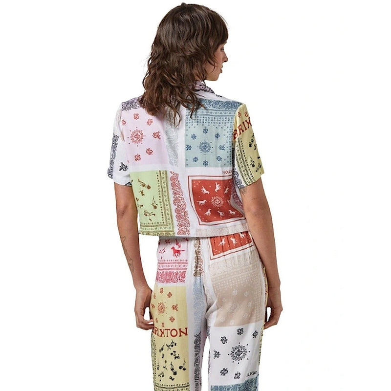 Brixton Women’s Silky Bowling Button Down - Multi Colour Bandana