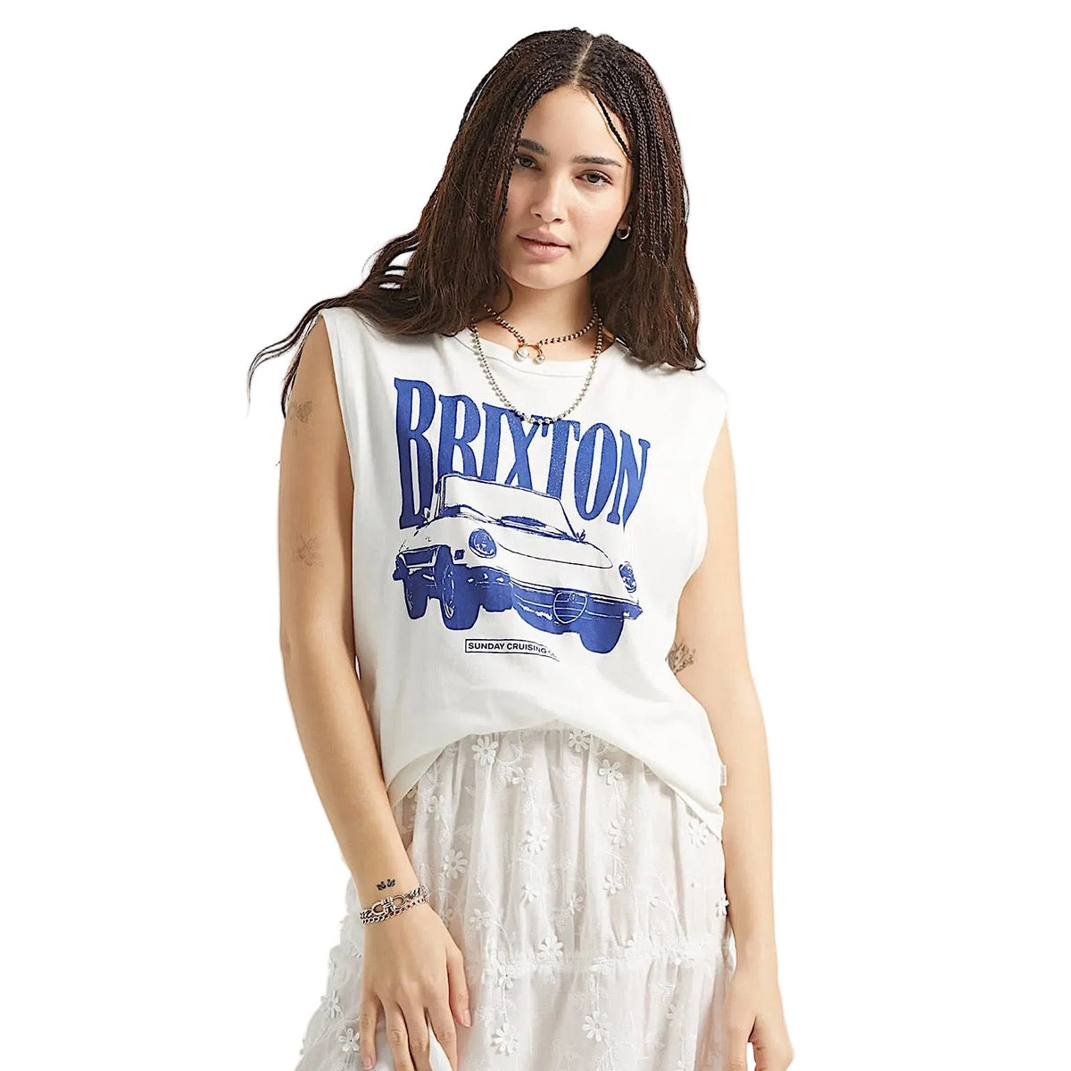 Brixton Women’s Sunday Cruising Club Muscle Tank - Vintage White