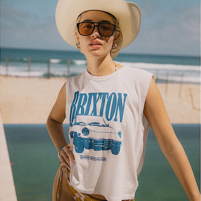 Brixton Women’s Sunday Cruising Club Muscle Tank - Vintage White