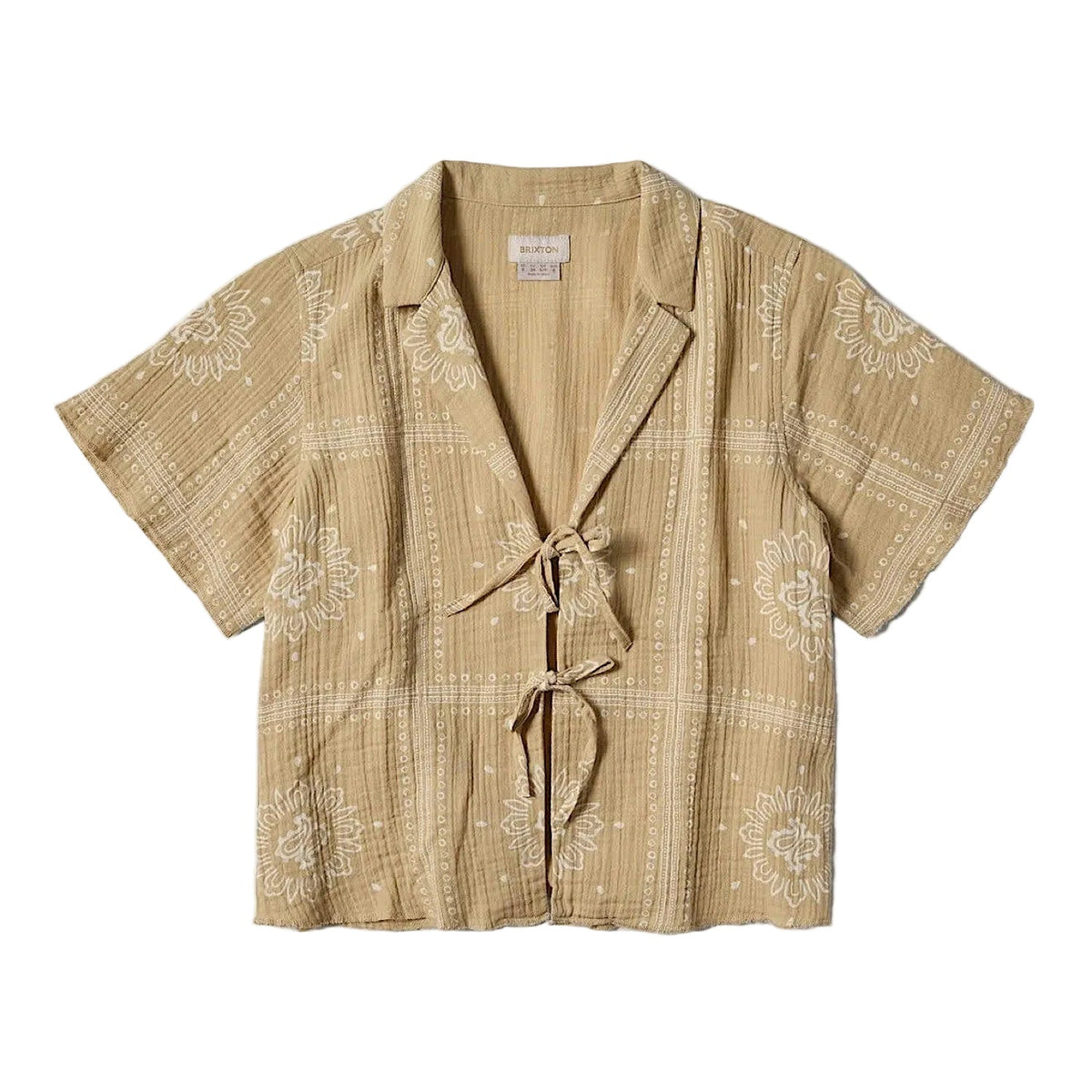 Brixton Women’s Wandering Tie Top - Pale Khaki Bandana